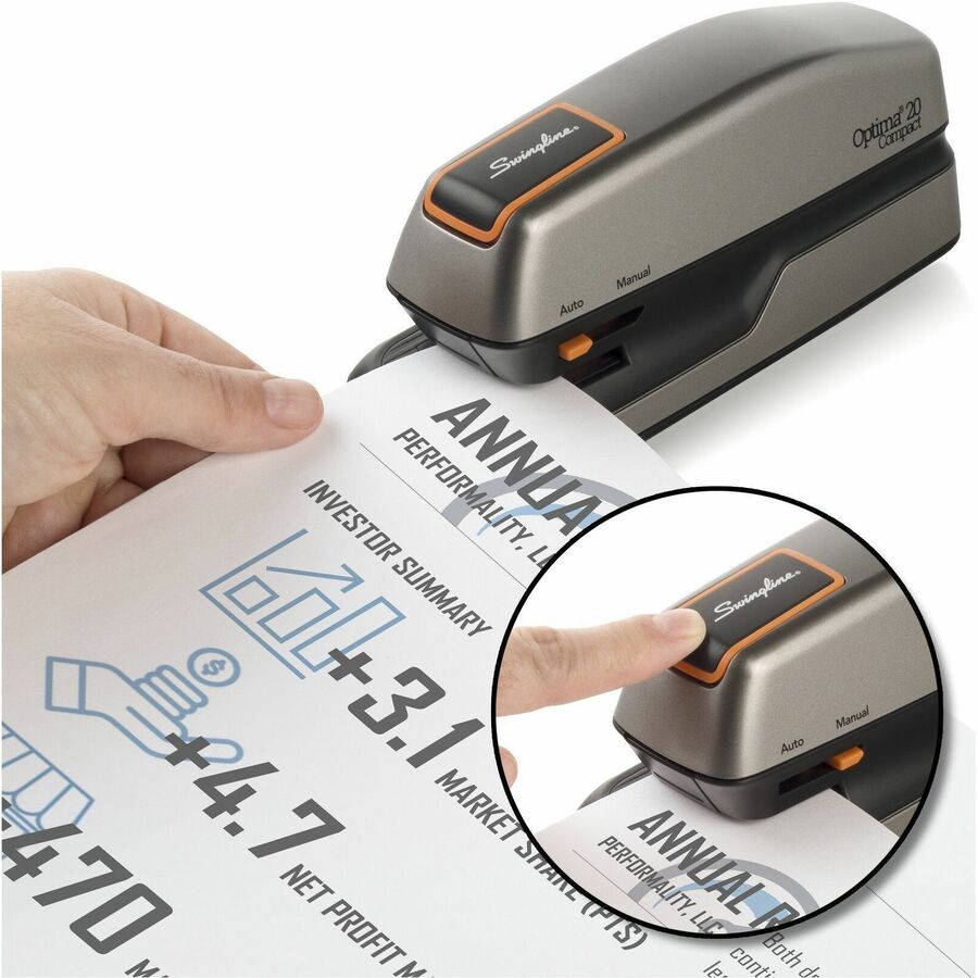 Swingline Optima 20 Compact Electric Stapler, 20 Sheets, Silver - S7048207A