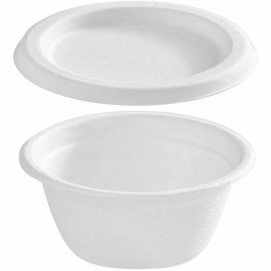 Globe Portion Cup Lids Bagasse Compostable - 2 OZ / White