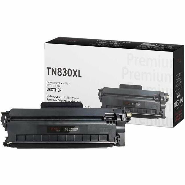 Premium Tone Laser Toner Cartridge Brother TN830XL - Black - 1 Each