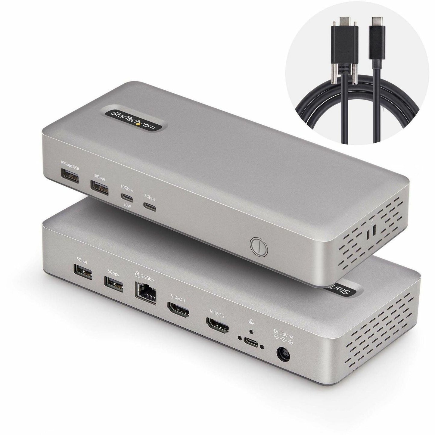 StarTech.com Dual-Monitor USB4 Docking Station, Dual 4K 120Hz or Single 8K 60Hz HDMI, 100W Laptop Charging, 2.5GbE, Driverless USB-C Dock