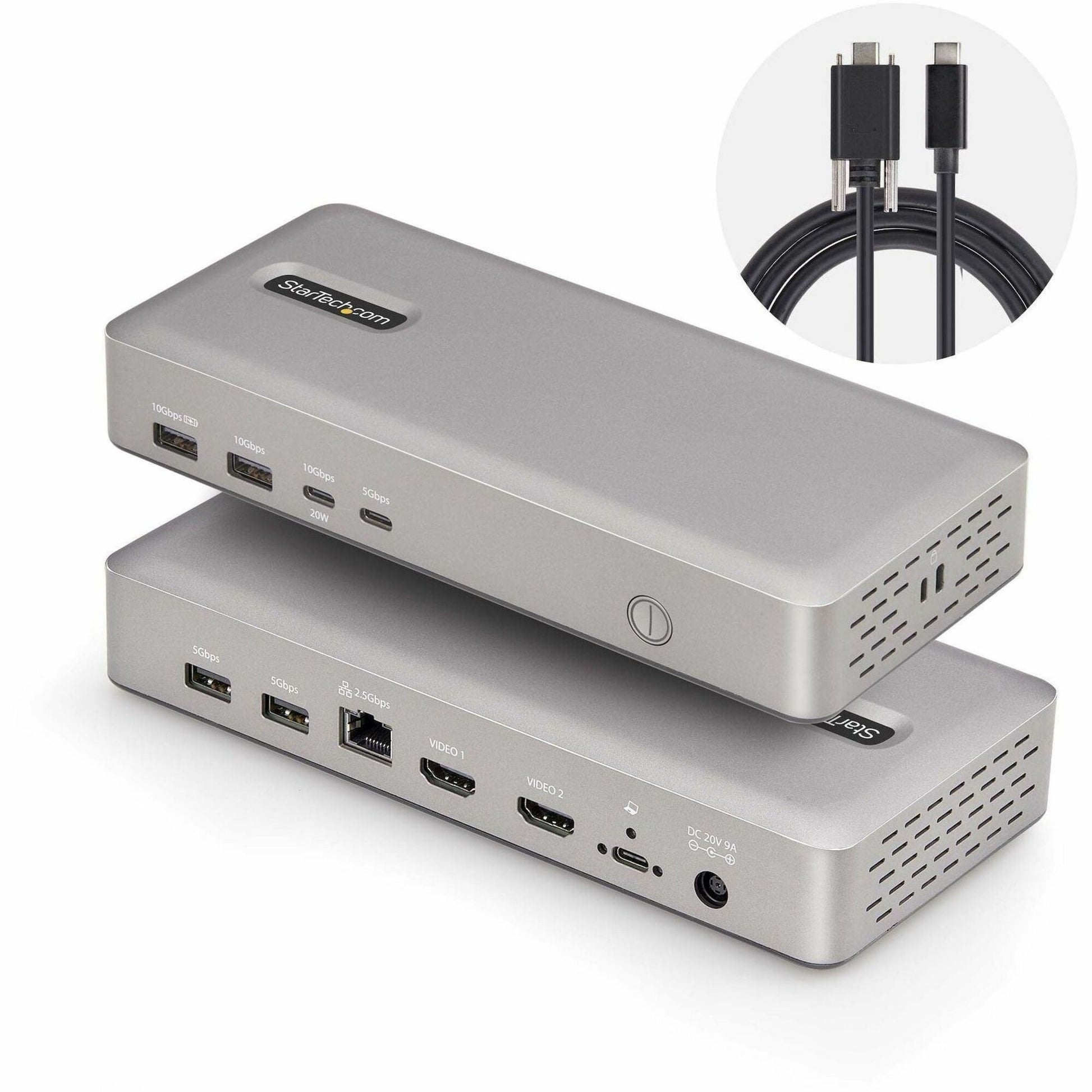 StarTech.com Dual-Monitor USB4 Docking Station, Dual 4K 120Hz or Single 8K 60Hz HDMI, 100W Laptop Charging, 2.5GbE, Driverless USB-C Dock