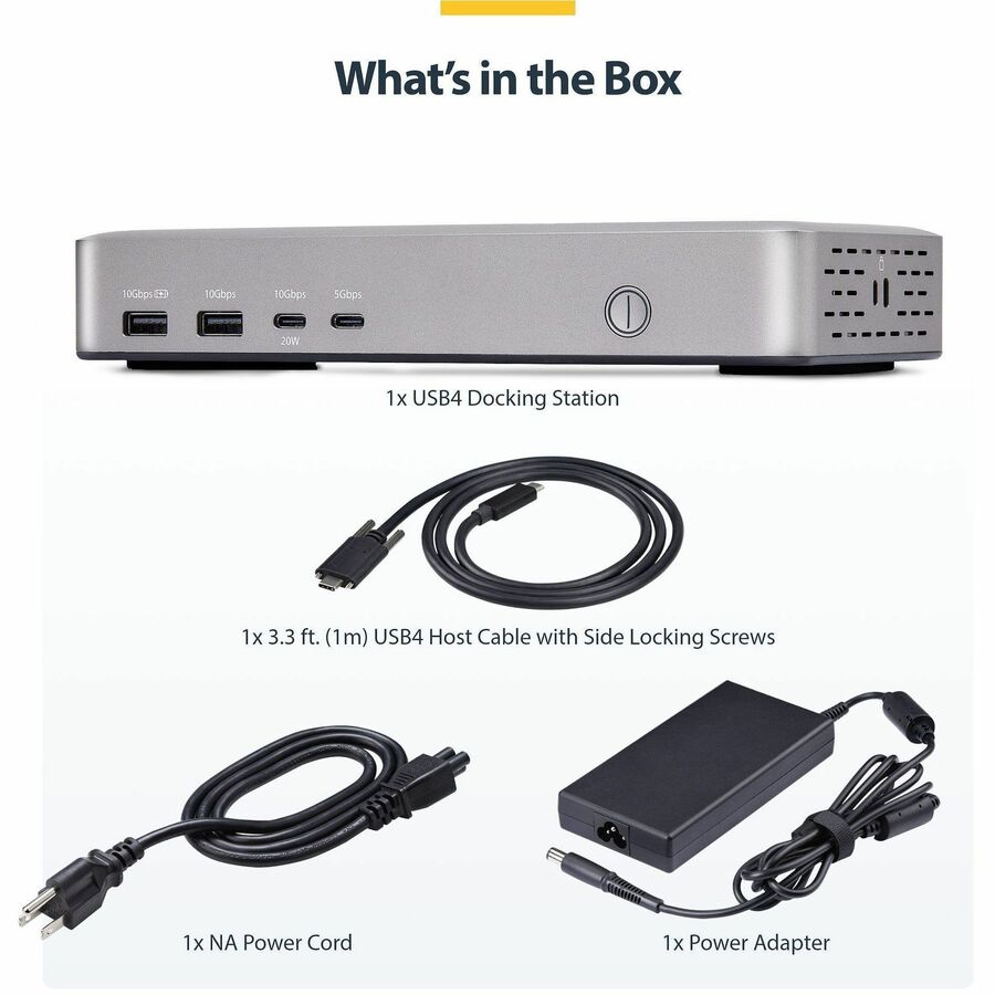 StarTech.com Dual-Monitor USB4 Docking Station, Dual 4K 120Hz or Single 8K 60Hz HDMI, 100W Laptop Charging, 2.5GbE, Driverless USB-C Dock - 155NA-USB4-DOCK