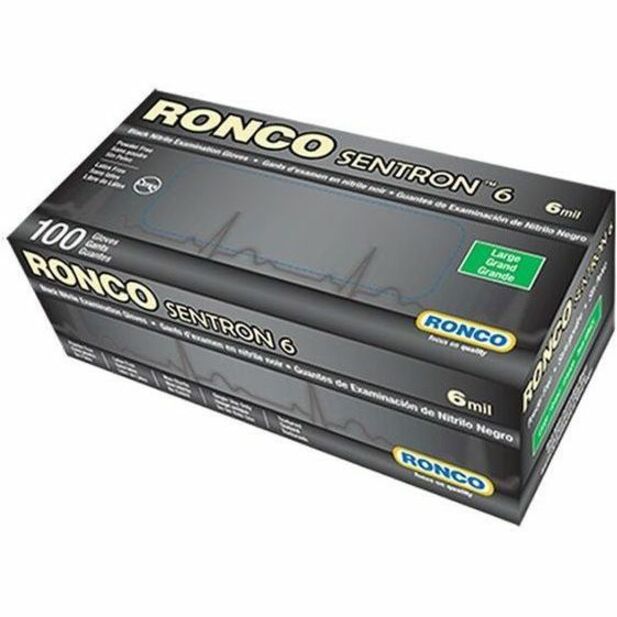 RONCO Black Nitrile Examination Gloves (6 mil) - 962S