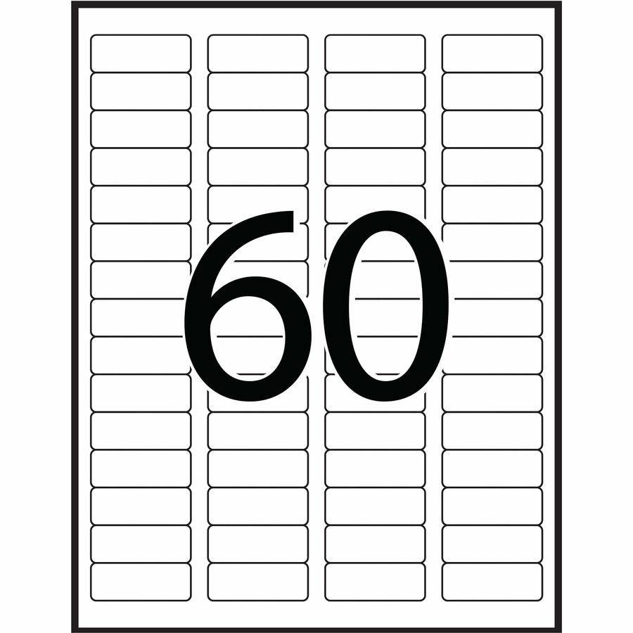 Avery Rectangle Waterproof Labels with Sure Feed™ Technology TrueBlock&reg; 2/3" x 1-3/4" , Permanent Adhesive, for Laser Printers - 35521