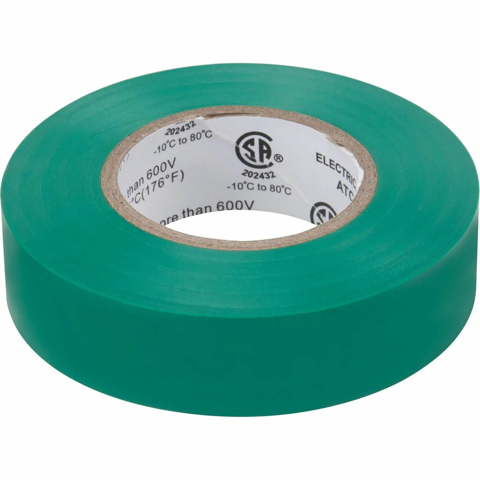 Aurora Tools Electrical Tape, 19 mm (3/4") x 18 M (60'), Green, 7 mils