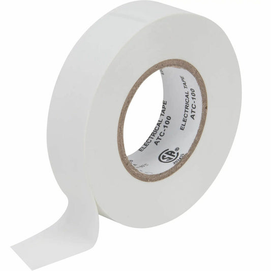 Aurora Tools Electrical Tape, 19 mm (3/4") x 18 M (60'), White, 7 mils