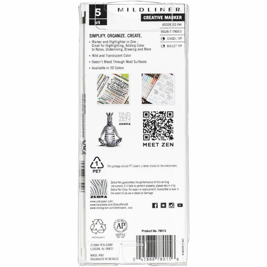 Zebra MILDLINER Dual-Tip Creative Highlighter - 78705