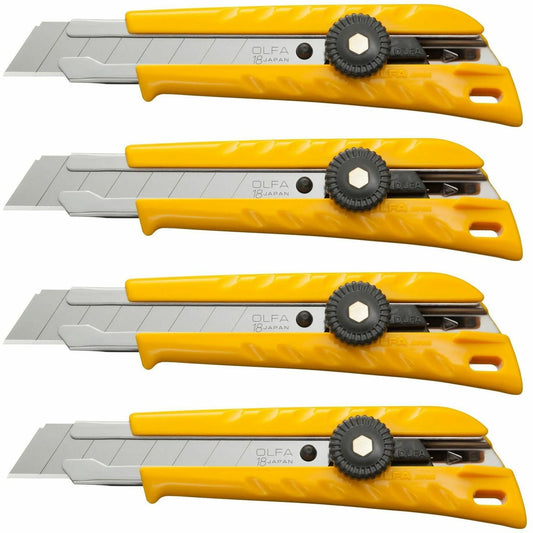 Olfa Classic Heavy Duty Ratchet-Lock Utility Knife, 4-Pack