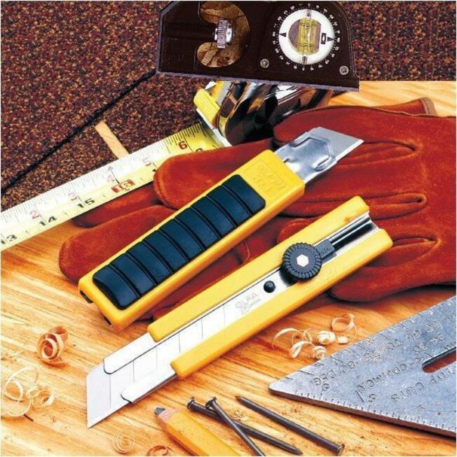 Olfa Classic Extra Heavy-Duty Ratchet-Lock Utility Knife with Anti-Slip Grip, 3-Pack - 1150253