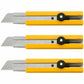 Olfa Classic Extra Heavy-Duty Ratchet-Lock Utility Knife with Anti-Slip Grip, 3-Pack