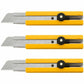Olfa Classic Extra Heavy-Duty Ratchet-Lock Utility Knife with Anti-Slip Grip, 3-Pack