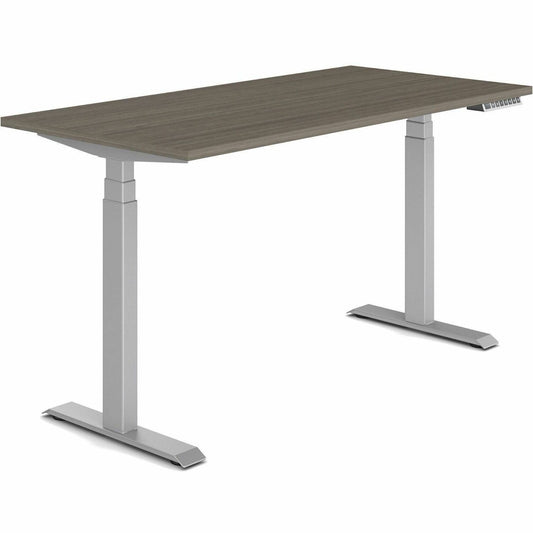 Newland 60" x 30" Height Adjustable Table, 3-Stage, Absolute Acajou/Tungsten