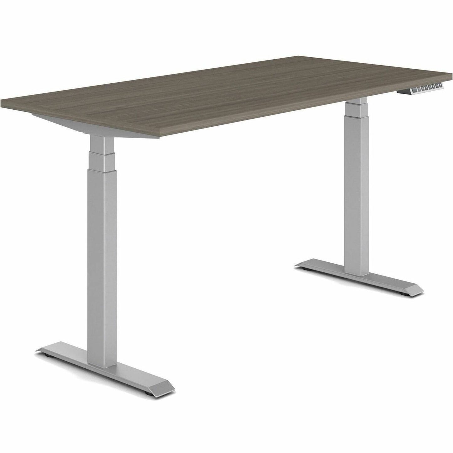 Newland 60" x 30" Height Adjustable Table, 3-Stage, Absolute Acajou/Tungsten