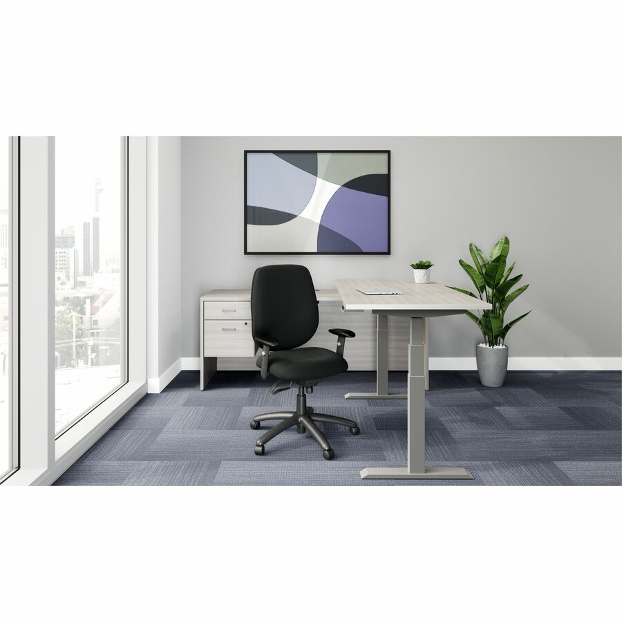 Newland 60" x 30" Height Adjustable Table, 3-Stage, Noce Grigio/Tungsten - NL60303QHT NGL TUN