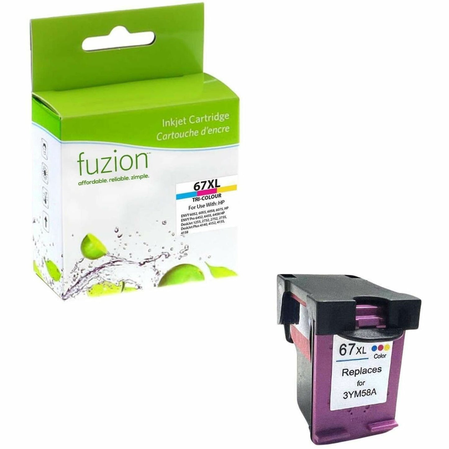 fuzion Remanufactured Tri-Colour Inkjet for HP #67XL - High Yield CMY