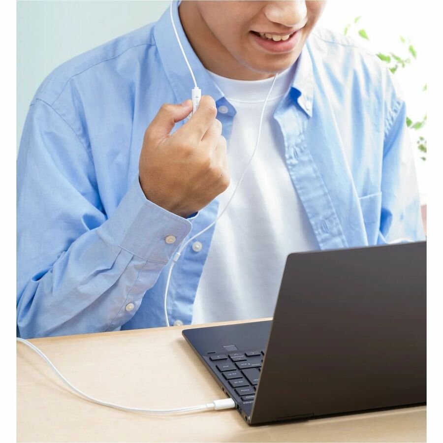 JVC HA-FR17UC-W USB-C Wired Bud Type Headphones - Coconut White - HAFR17UCW