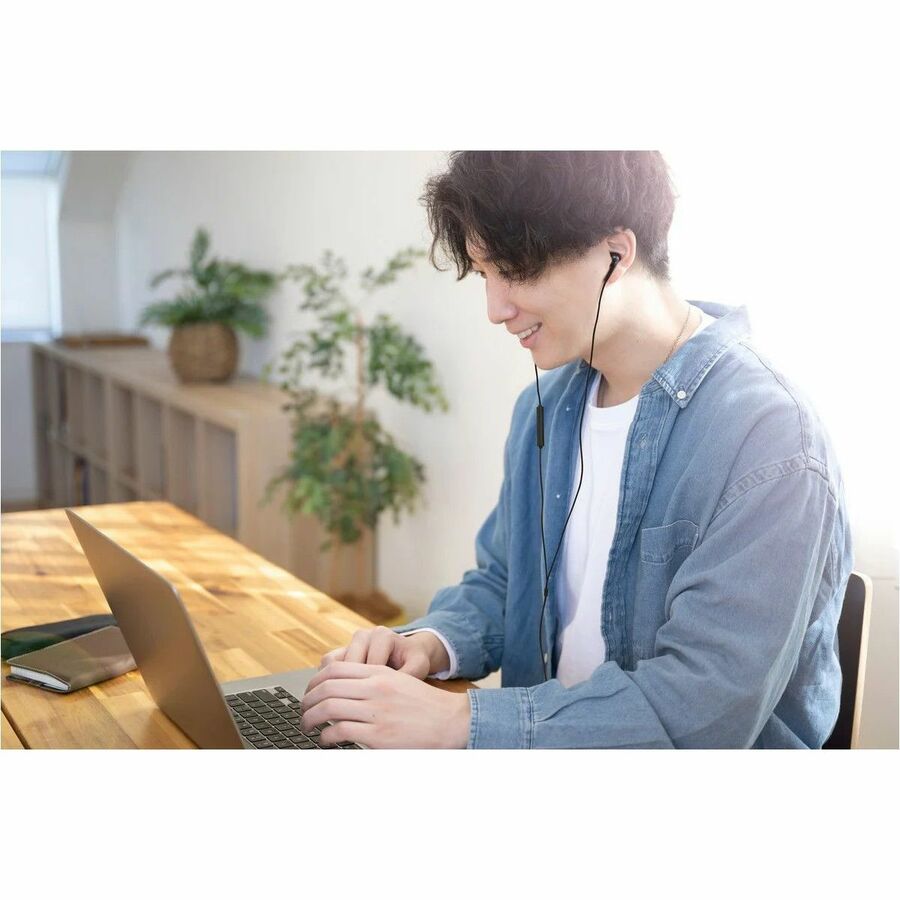 JVC HA-FR17UC-B USB-C Wired Bud Type Headphones - Olive Black - HA-FR17UC-B