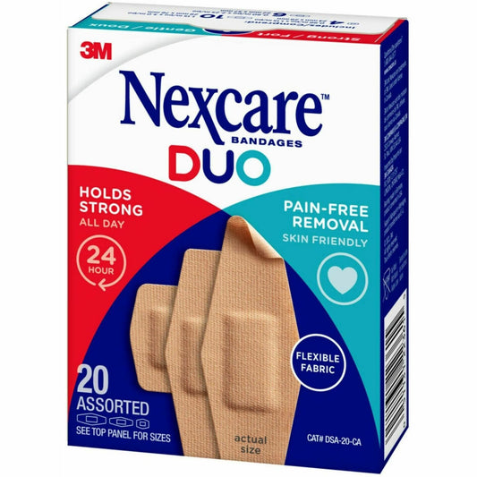 Nexcare Duo Bandages DSA-20-CA, Assorted Sizes, 20/pack
