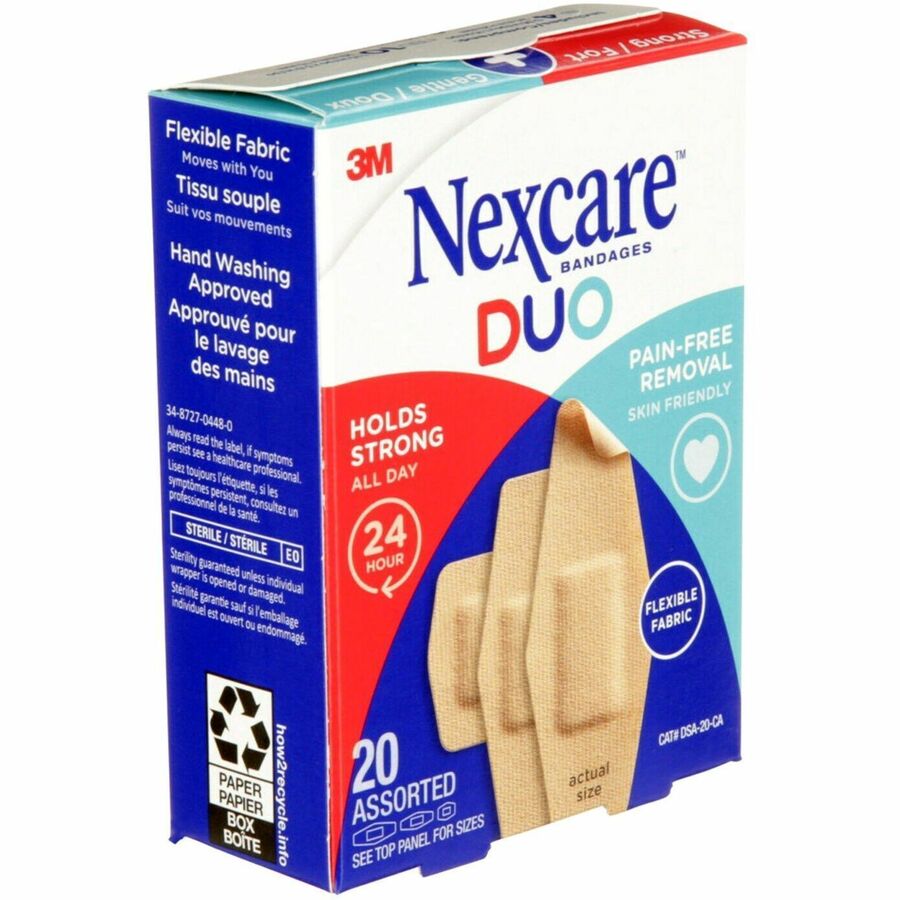 Nexcare Duo Bandages DSA-20-CA, Assorted Sizes, 20/pack - DSA-20-CA