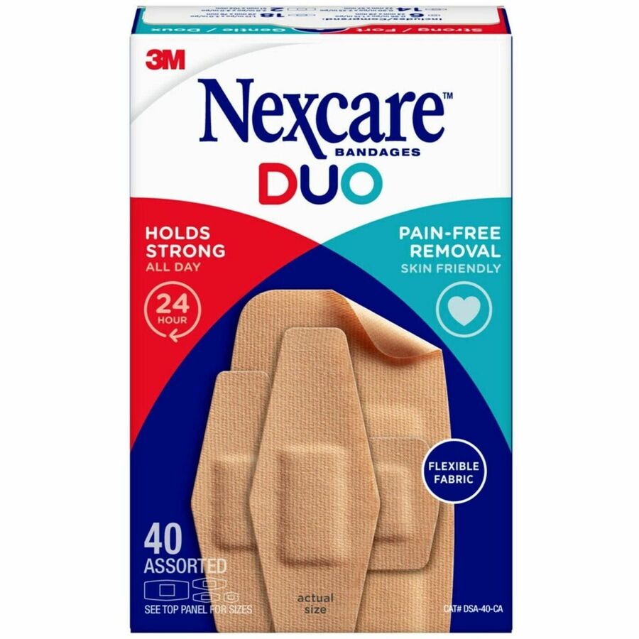 Nexcare Duo Bandages DSA-40-CA, Assorted Sizes, 40/pack - DSA-40-CA