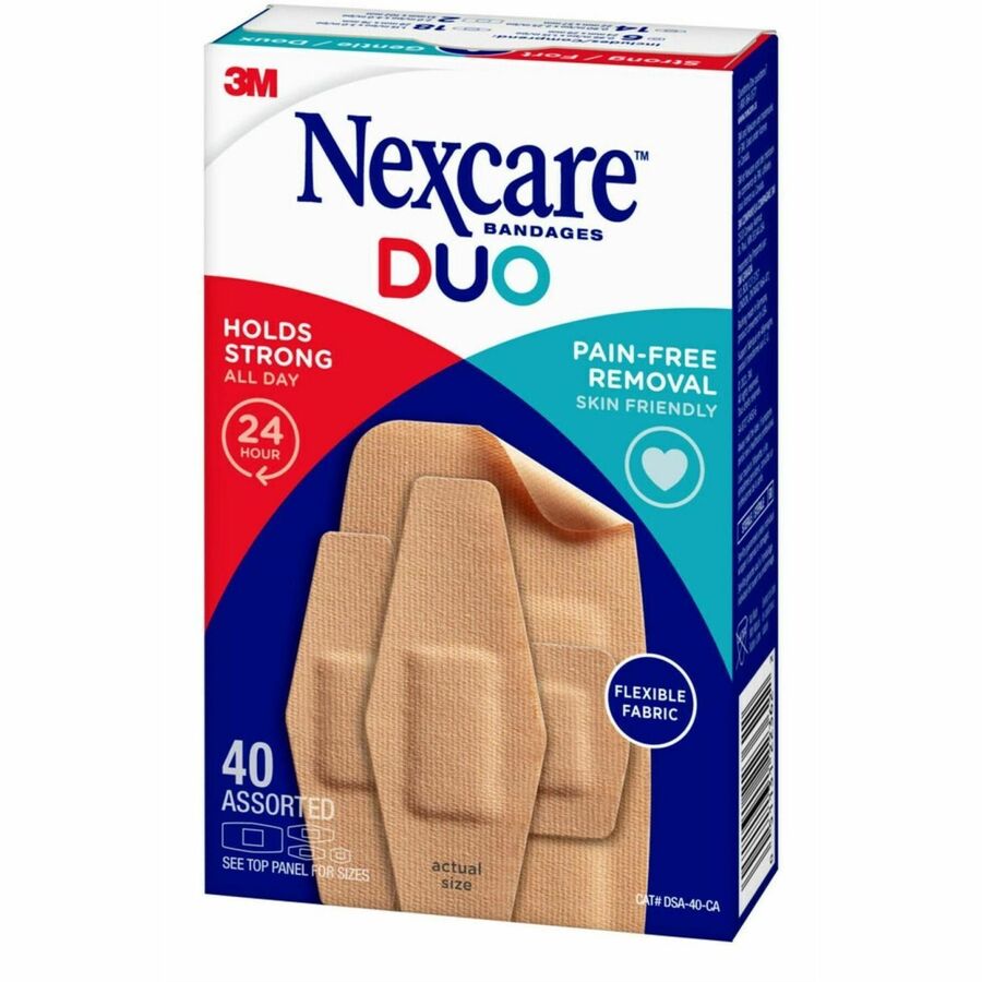 Nexcare Duo Bandages DSA-40-CA, Assorted Sizes, 40/pack - DSA-40-CA