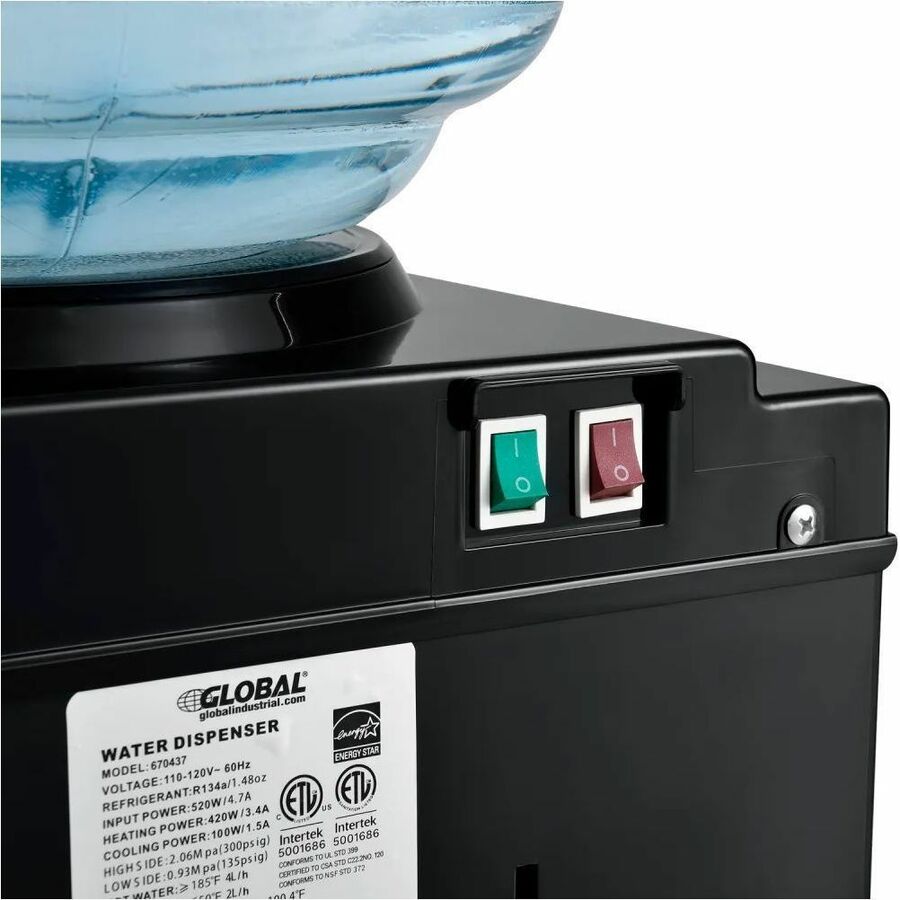 Global Industrial Tri-Temp Top Load Water Dispenser Black - WB670437