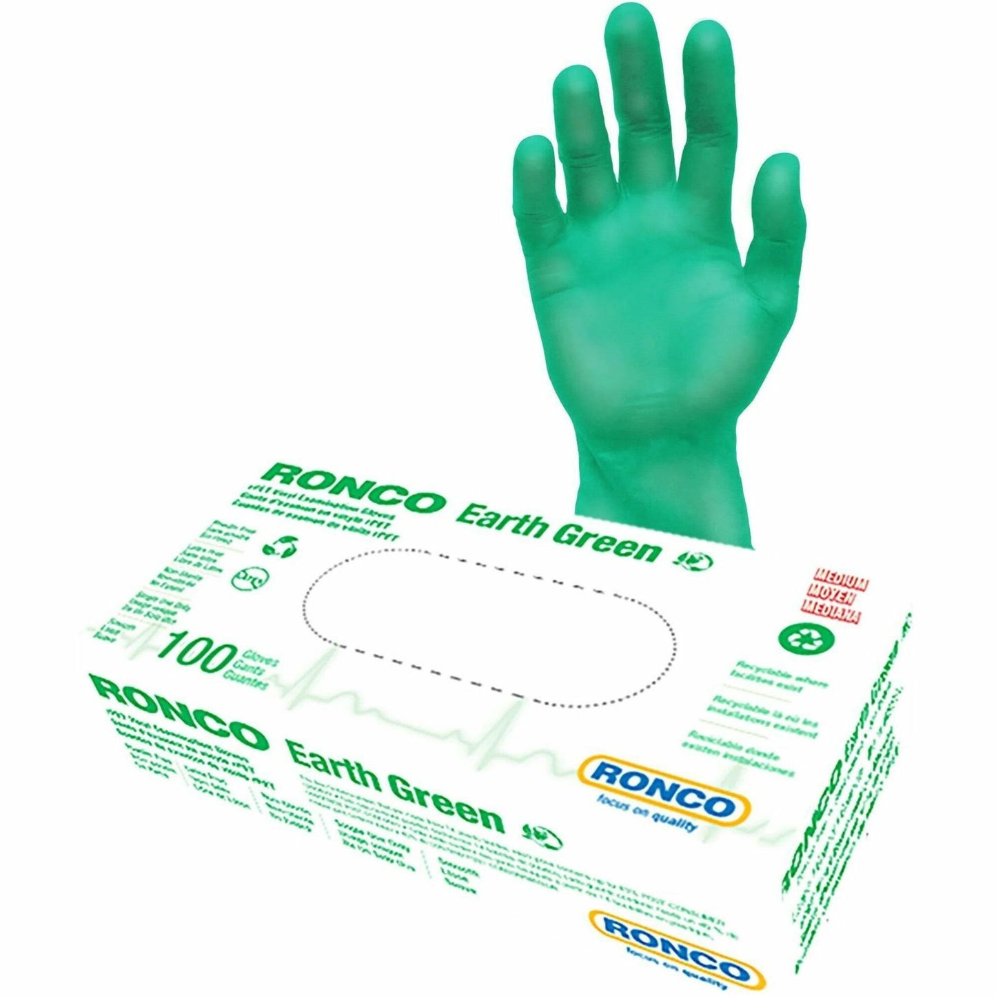 RONCO Earth Recycled PET Vinyl Examination Gloves