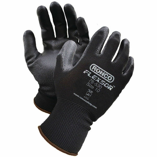 FLEXSOR Polyurethane (PU) Palm Coated Polyester Gloves