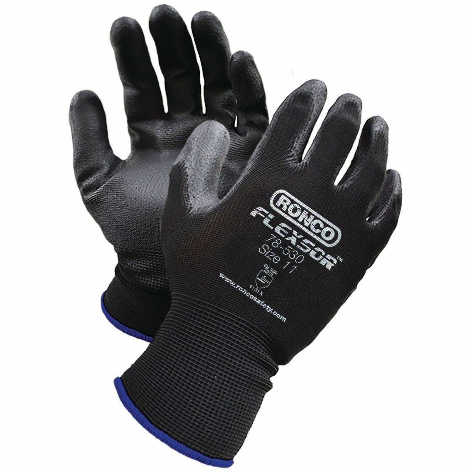 FLEXSOR Polyurethane (PU) Palm Coated Polyester Gloves