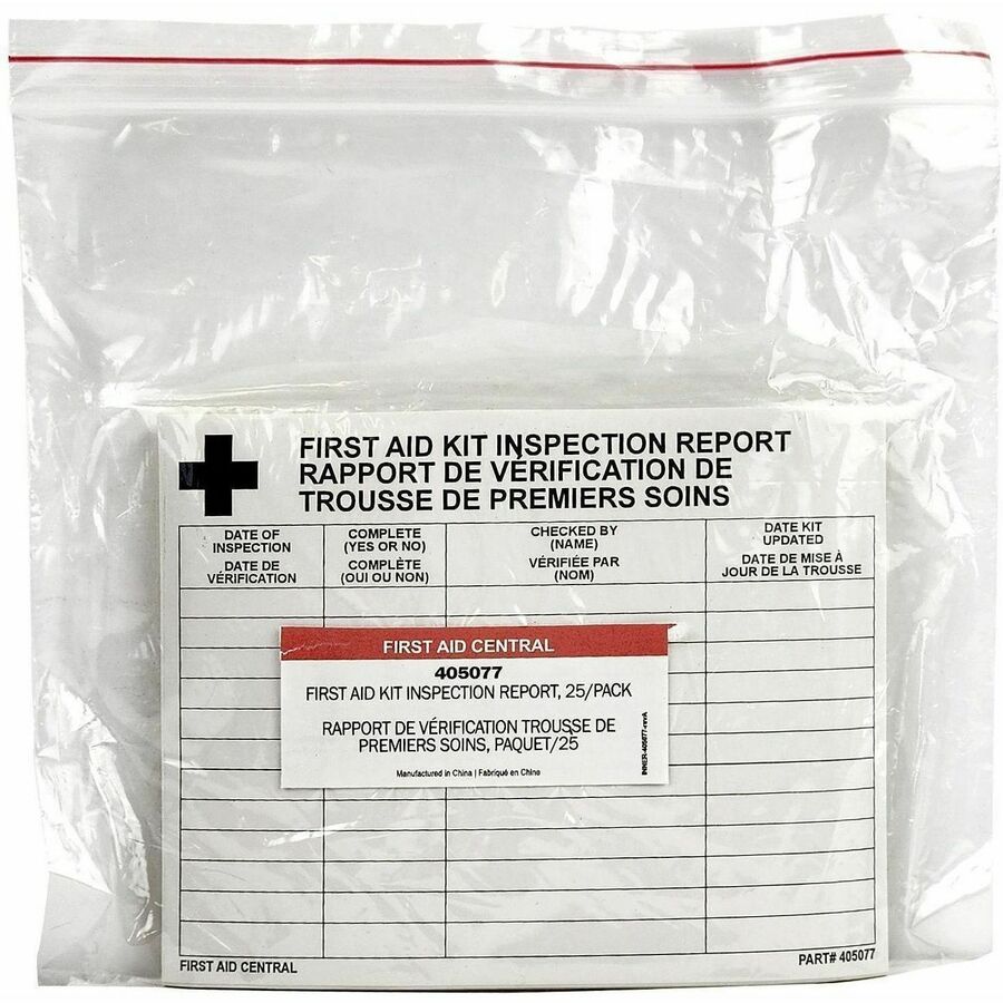 First Aid Central Inspection Report Card (Sticker), 14x11cm - 405077