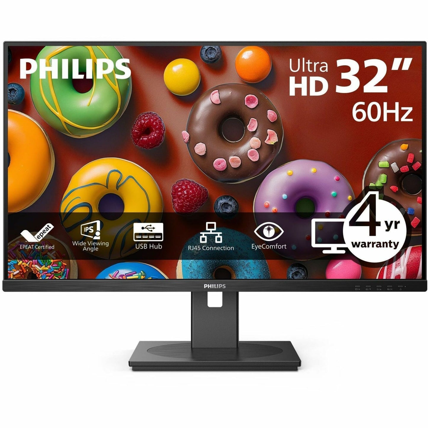 Philips 32B1U3900 32" Class 4K UHD LED Monitor - 16:9 - Textured Black
