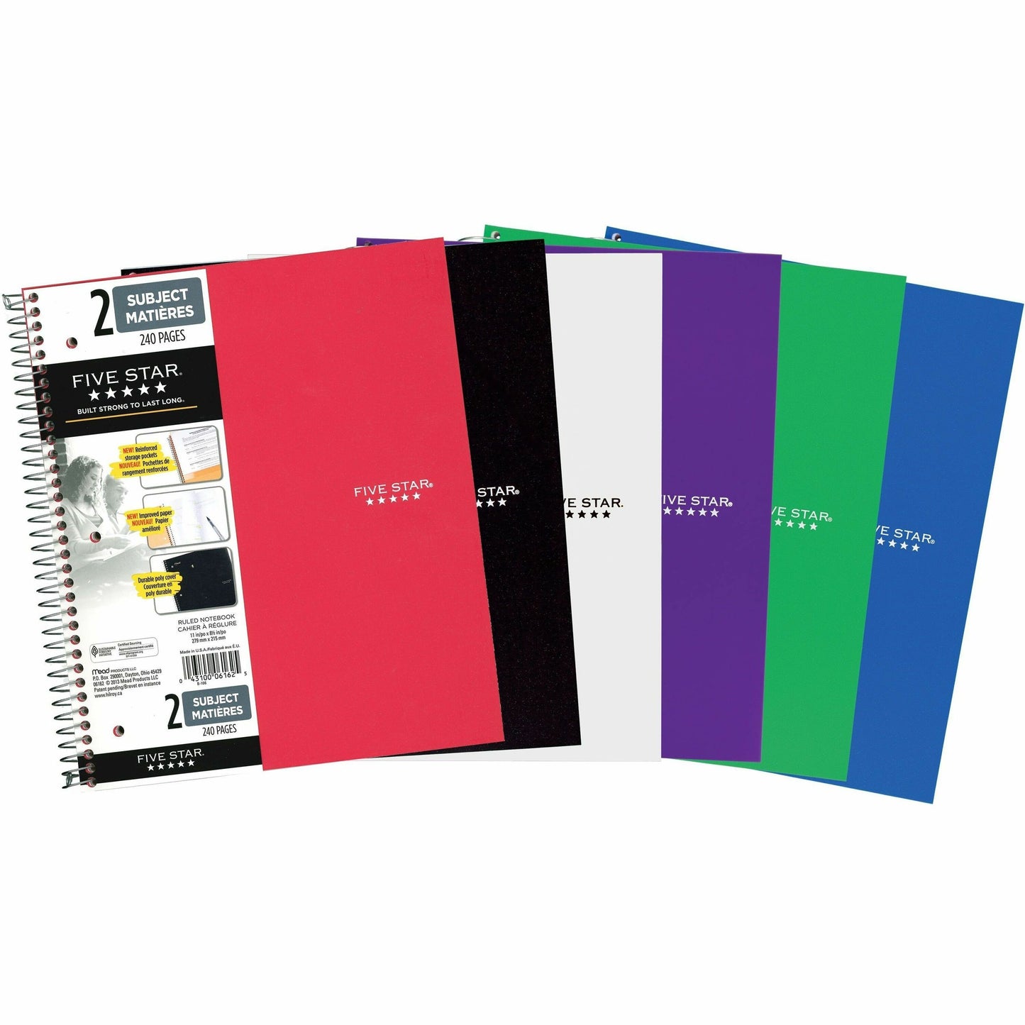 Five Star&reg; 2 Sub Ntbk, 11" x 10.35"