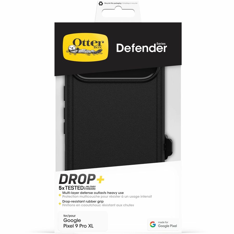 OtterBox Defender Carrying Case (Holster) Google Pixel 9 Pro XL Smartphone - Black - 77-95633