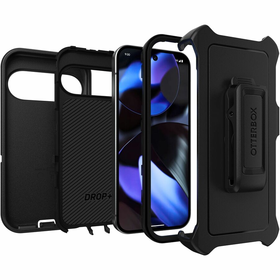 OtterBox Defender Rugged Carrying Case (Holster) Google Pixel 9 Pro, Pixel 9 Smartphone - Black - 77-95589