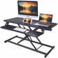Rocelco 43" Sit-to-Stand Hi-Lift Adjustable Desk Riser - RVADRB43
