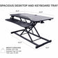 Rocelco 43" Sit-to-Stand Hi-Lift Adjustable Desk Riser - RVADRB43