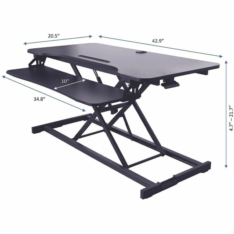 Rocelco 43" Sit-to-Stand Hi-Lift Adjustable Desk Riser - RVADRB43