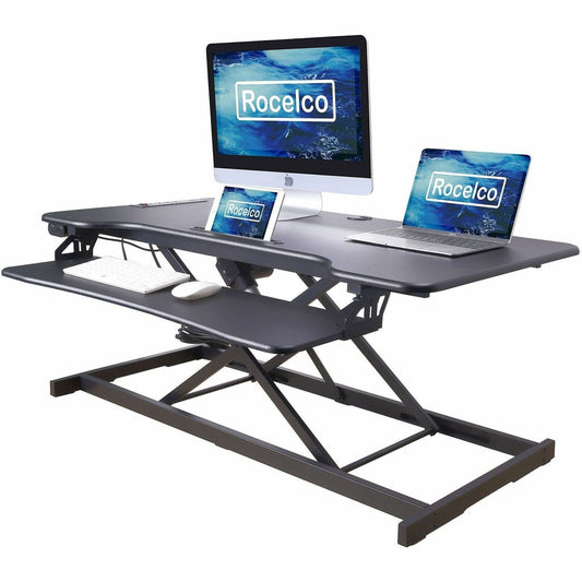 Rocelco Electric Desk Riser 46" Wide with AC-USB