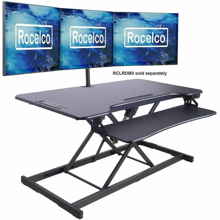 Rocelco Electric Desk Riser 46" Wide with AC-USB - R EDRB-46