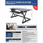 Rocelco 40" Adjustable Desk Riser with 4AC, 2USB, 1 USB-C Outlets - RDADRB-40-ACUSB