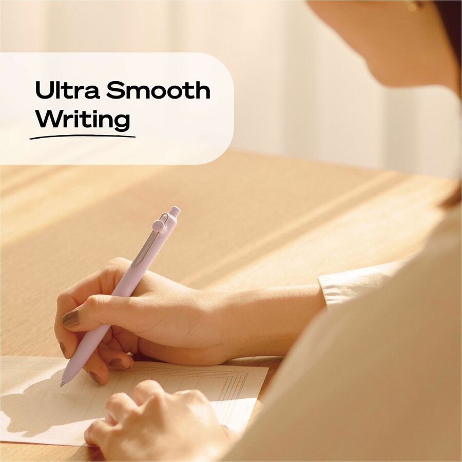 uniball™ Zento Retractable Liquid Gel Pens, 0.7mm Medium Point, Black Ink, Muted Barrel Colors, 12 Count - 70663