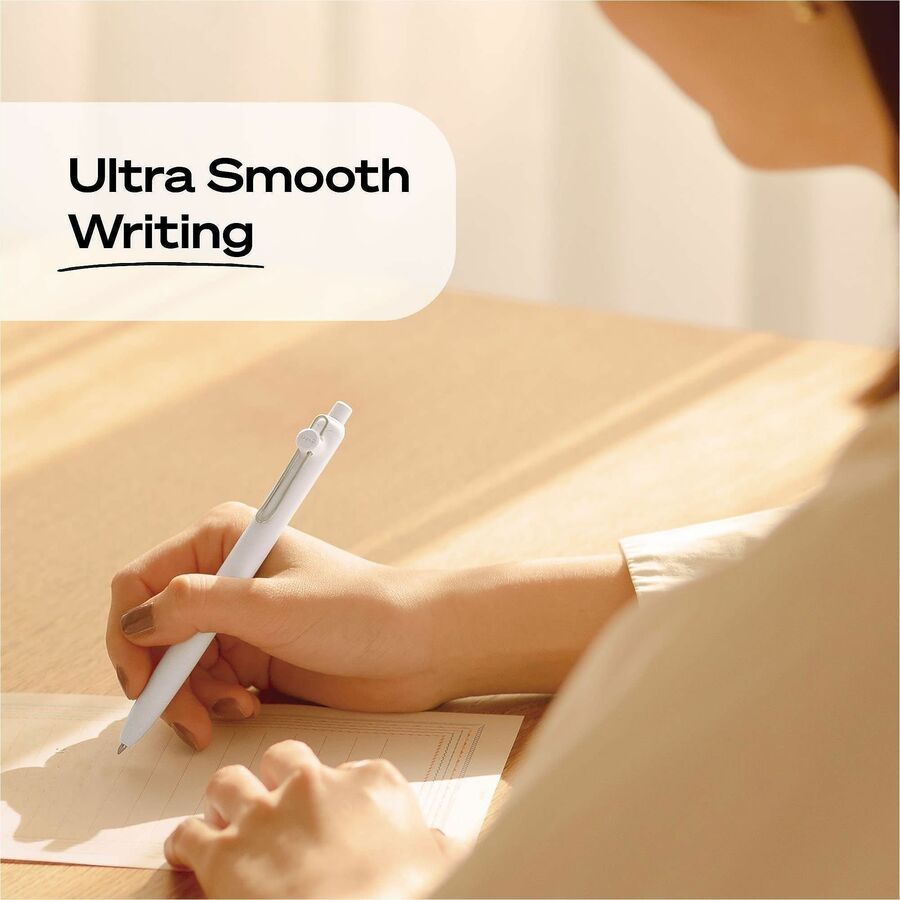uniball™ Zento Retractable Liquid Gel Pens, 0.7mm Medium Point, Black Ink, Boho Barrel Colors, 12 Count - 70660