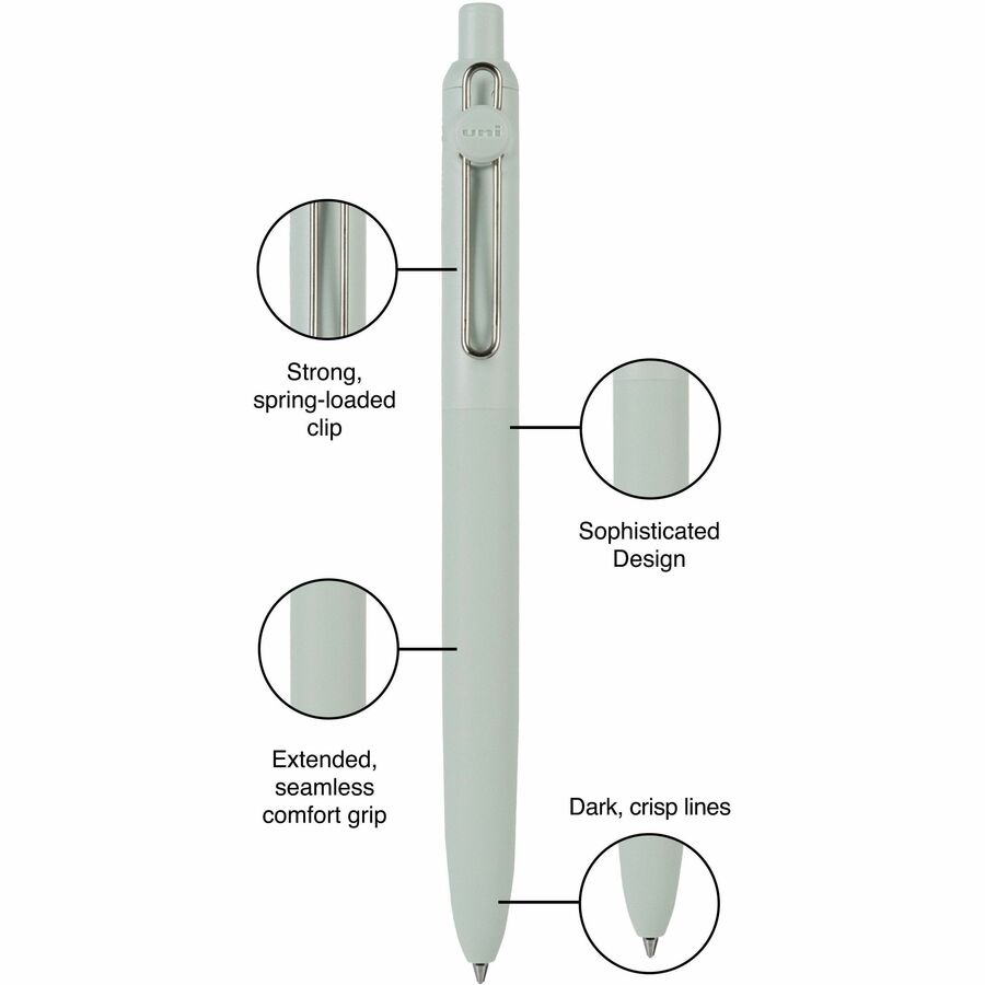 uniball™ Zento Retractable Liquid Gel Pens, Medium Point (0.7mm), BOHO, Black, Dozen - 70660