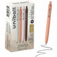 uniball™ Zento Retractable Liquid Gel Pens, 0.7mm Medium Point, Black Ink, Boho Barrel Colors, 12 Count