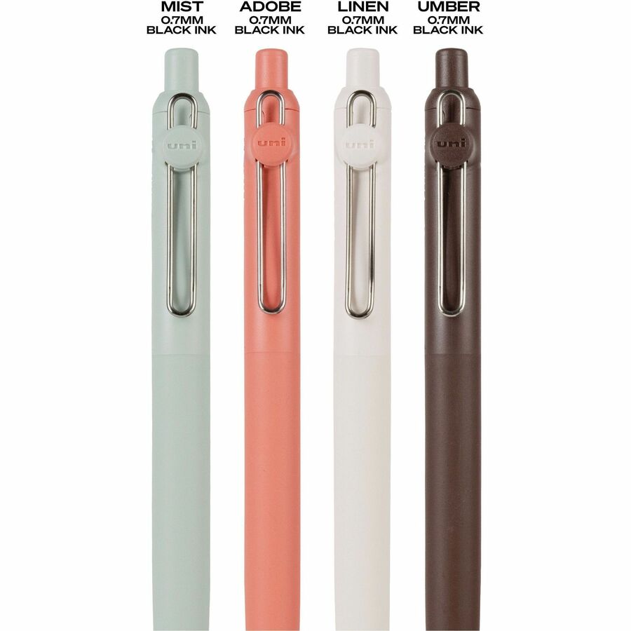 uniball™ Zento Retractable Liquid Gel Pens, Medium Point (0.7mm), BOHO, Black, Dozen - 70660