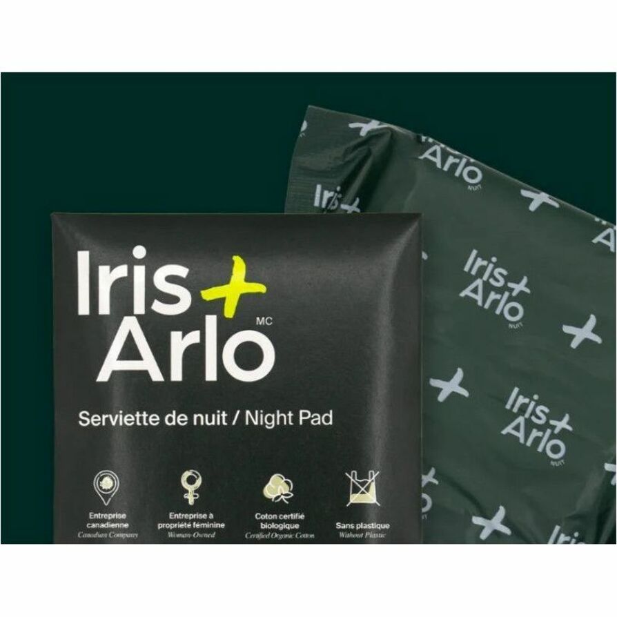 Iris + Arlo Individual Packets - 100% Organic Cotton Night Pads - 4-6-250-1-7