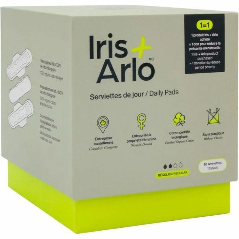 Iris + Arlo 100% Organic Cotton Daily Pads - 3-2-1-1-3