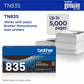 Brother TN835 Original Super High Yield Laser Toner Cartridge - Black - 1 Each - TN835