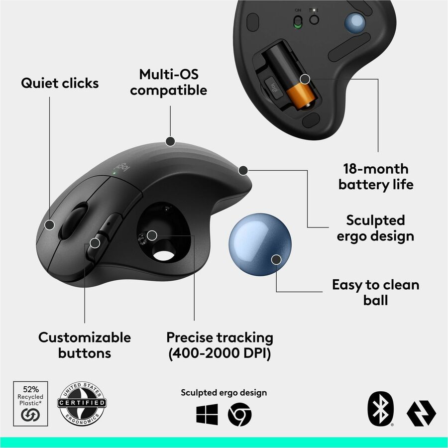 Logitech Wireless Trackball Mouse - 910-007026