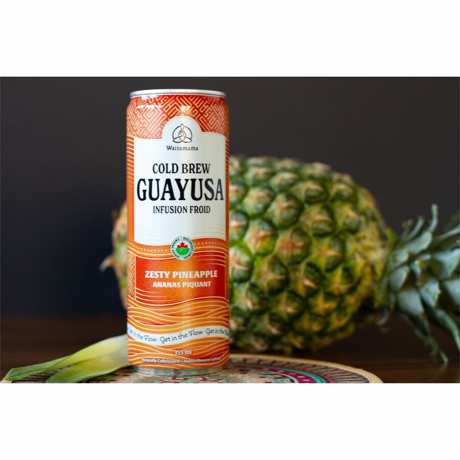 Waisamama Cold Brew Tea- Zesty Pineapple -12x355ml Cans - BEDRWAZP